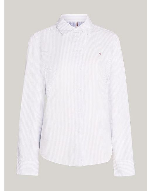 Tommy Hilfiger Essential Regular Fit Overhemd Met Strepen in het White