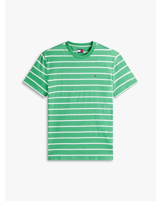 Tommy Hilfiger Green Tommy Flag Stripe Jersey T-Shirt for men
