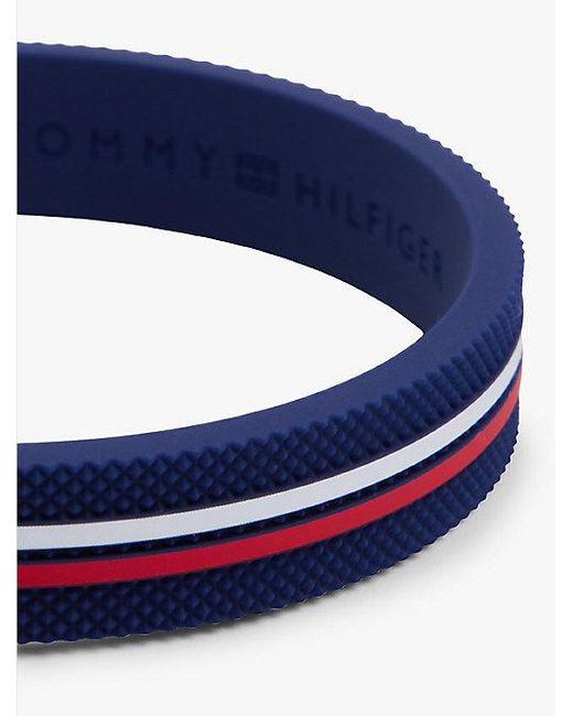Pulsera De Silicona Con Cinta Distintiva Tommy Hilfiger de hombre de color Blue