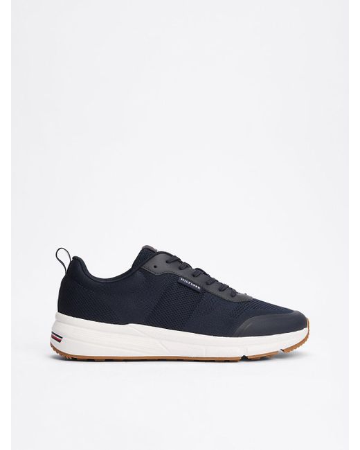 Tommy Hilfiger Blue Knit Cleat Runner Trainers for men