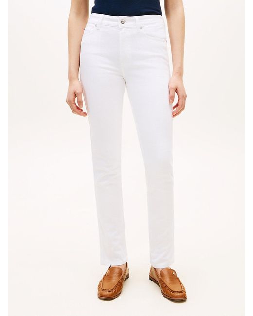 Tommy Hilfiger White Mid Rise Slim Jeans