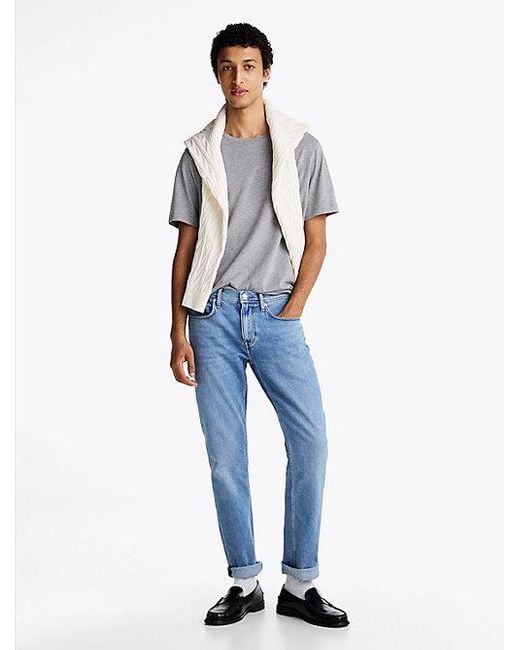Tommy Hilfiger Gemêleerd T-shirt Met Ronde Hals in het Gray voor heren