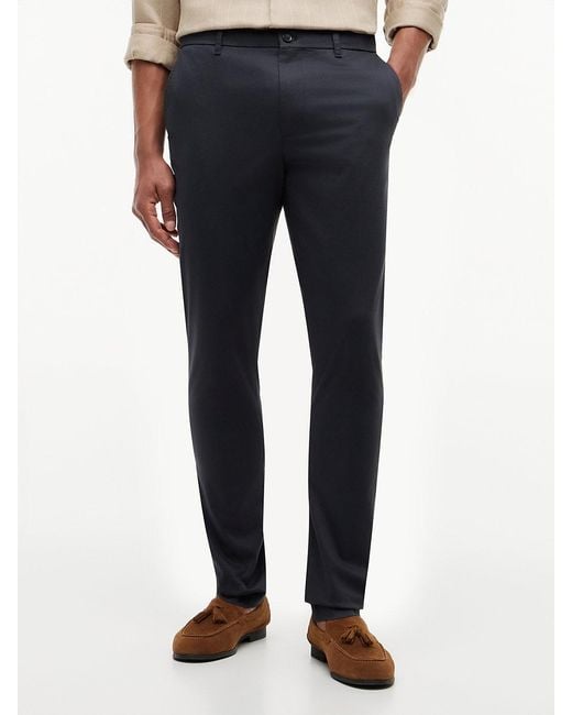Tommy Hilfiger Blue Bleeker Slim Textured Chinos for men