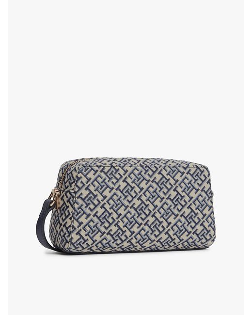 Tommy Hilfiger Gray Th Monogram Jacquard Crossbody Camera Bag