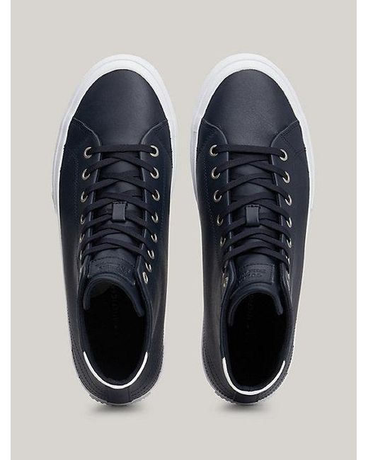 Tommy Hilfiger Essential High-Top Sneaker aus Leder in Blue für Herren