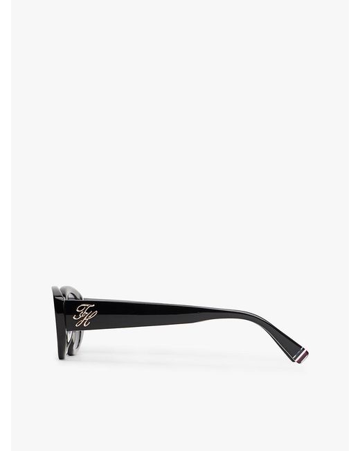 Tommy Hilfiger White Logo Plaque Oval Sunglasses