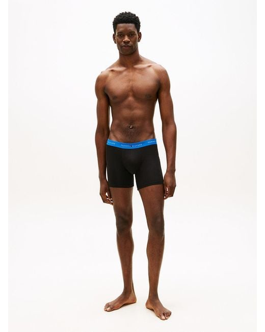 Tommy Hilfiger Black 3-Pack Signature Contrast Waistband Boxer Briefs for men
