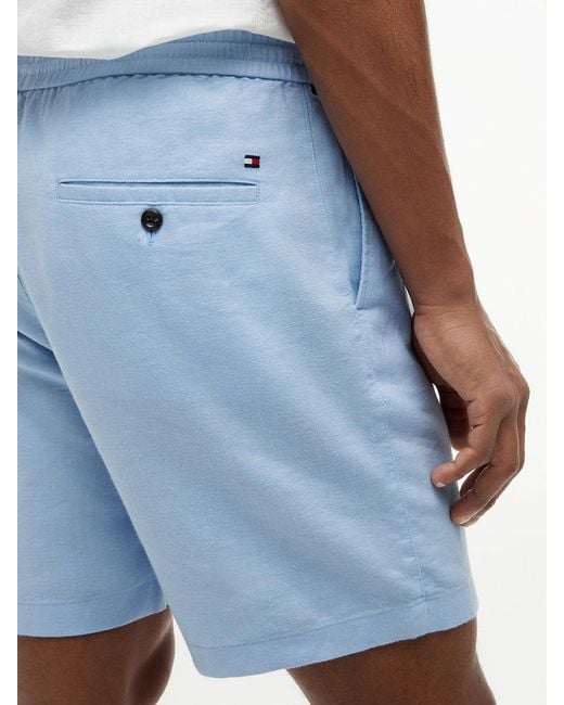 Tommy Hilfiger White Dover Linen Blend Regular Fit Chino Shorts for men