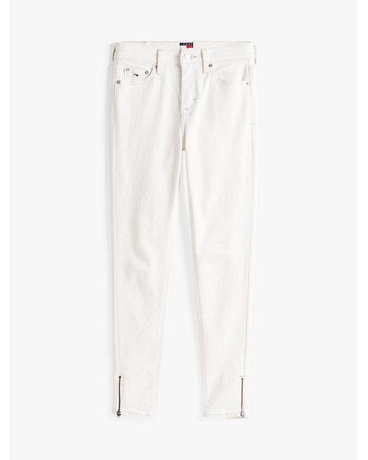 Tommy Hilfiger Nora Skinny Jeans Met Lichte Wassing En Enkellengte in het White