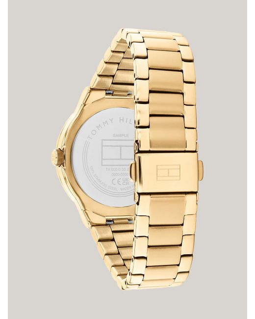 Tommy Hilfiger Metallic Ionic Gold-plated Crystal-embellished Bracelet Watch