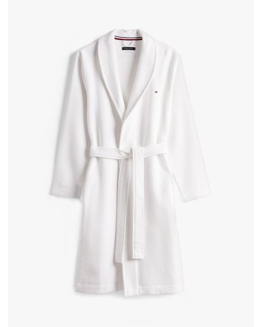 Tommy Hilfiger White Th Original Waffle Bathrobe for men