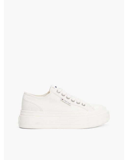 Baskets En Denim À Semelle Compensée Tommy Hilfiger en coloris Natural