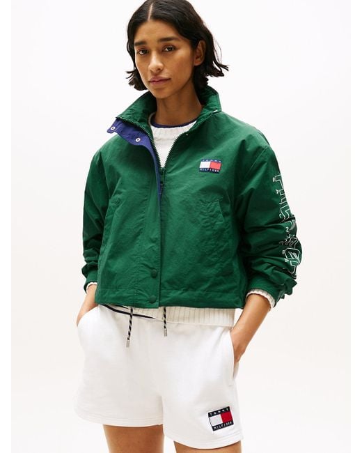 Tommy Hilfiger Green Hilfiger Sailing Signature Cropped Regatta Jacket