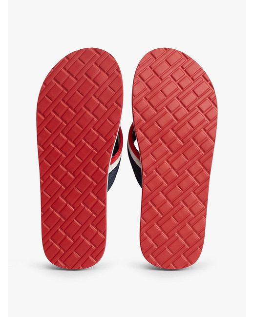 Tommy Hilfiger Blue Stripe Webbing Strap Flip-Flops for men