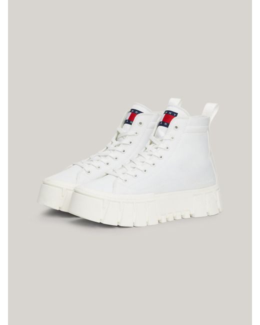Tommy Hilfiger Blue Chunky Cleat Flatform Mid-top Trainers