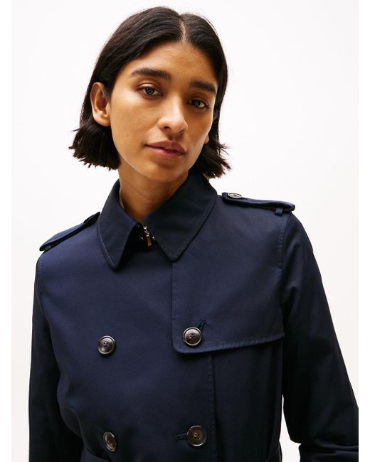 Trench-Coat Ajusté Déperlant Tommy Hilfiger en coloris Blue