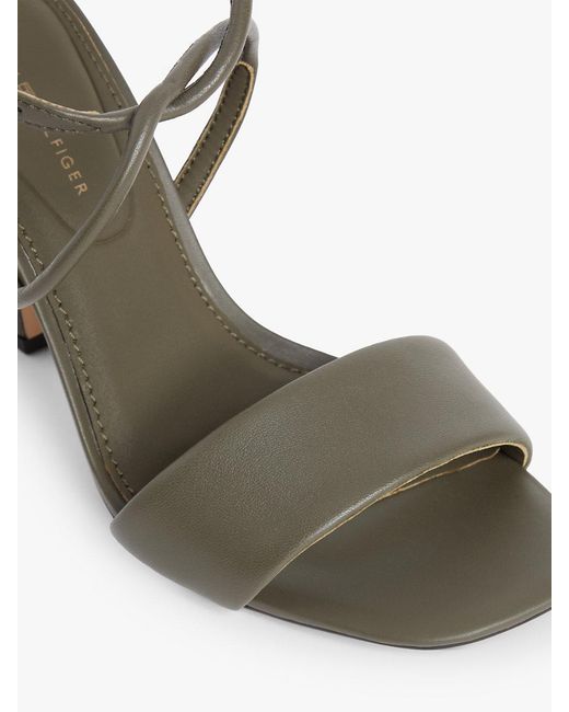 Tommy Hilfiger Metallic Leather Open Toe High Heels