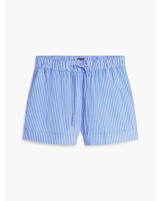 Tommy Hilfiger Blue Poplin Wide Leg Shorts