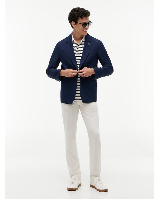 Tommy Hilfiger White Denton Micro Print Straight Leg Chinos for men