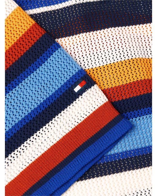 Tommy Hilfiger Blue Relaxed Fit Multicolour Stripe Polo Shirt for men