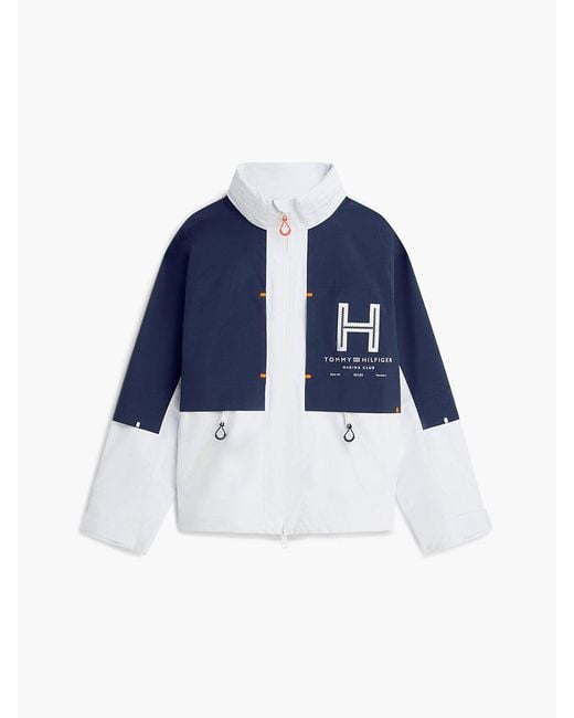 Tommy Hilfiger Blue Waterproof Colour-Blocked Regatta Windbreaker for men