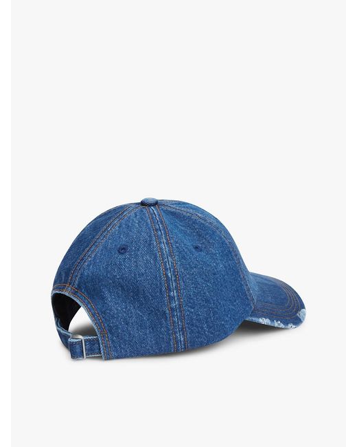 Tommy Hilfiger Blue Distressed Denim Baseball Cap