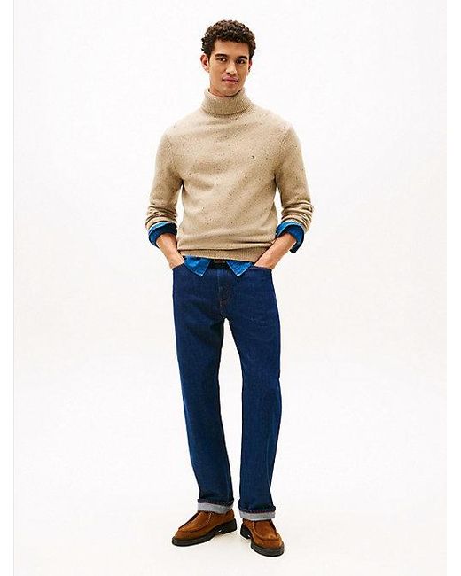 Jersey De Punto Donegal Con Cuello Vuelto Tommy Hilfiger de hombre de color Blue