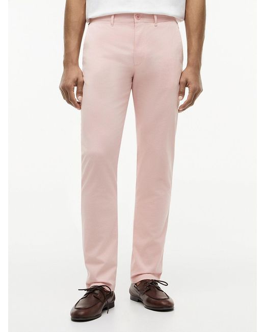 Tommy Hilfiger Pink Denton Slim Straight Twill Chinos for men