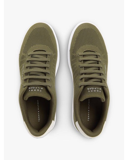 Tommy Hilfiger Green Logo Knit Court Trainers for men