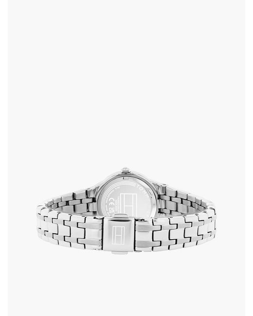 Tommy Hilfiger White Stainless Steel Frosted Dial Chain-Link Watch