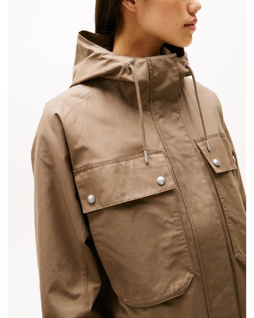 Tommy Hilfiger Green Oversized Pocket Relaxed Parka
