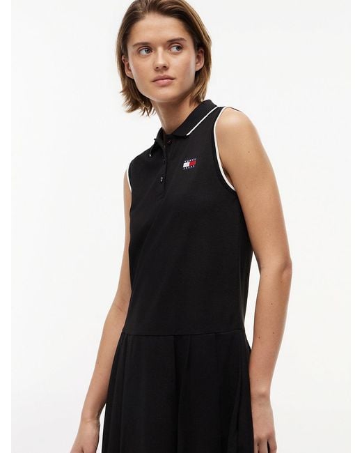 Tommy Hilfiger Black Tommy Badge Pique Mini Polo Dress