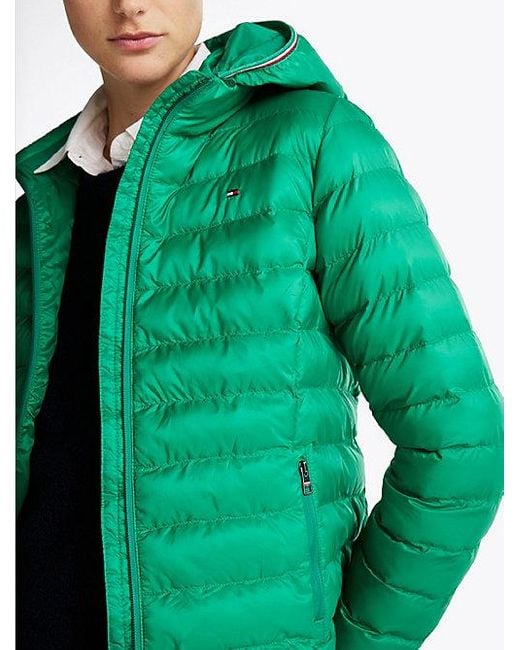 Tommy Hilfiger Waterafstotend Gewatteerd Jack in het Green
