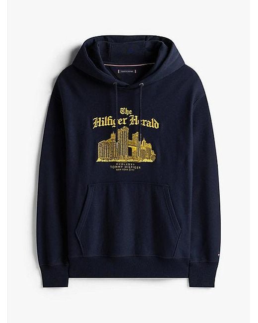 Tommy Hilfiger Relaxed Fit Hoodie Met Trekkoord En Logo in het Blue voor heren