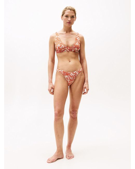 Tommy Hilfiger Multicolor Tropical Print Fixed Triangle Bikini Top