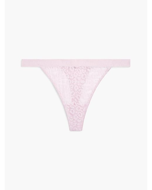 Tommy Hilfiger White Leopard Lace Thong