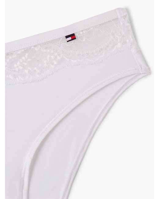 Tommy Hilfiger White Lace Trim Microfibre Briefs