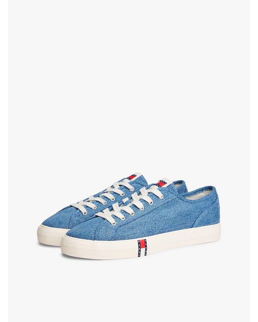 Tommy Hilfiger Blue Archive Flag Stripe Washed Trainers