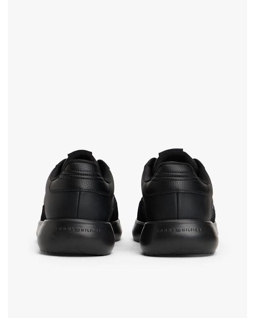 Baskets En Cuir À Semelle Finement Crantée Tommy Hilfiger pour homme en coloris Black