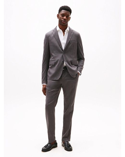 Tommy Hilfiger Gray Textured Single Breasted Suit for men