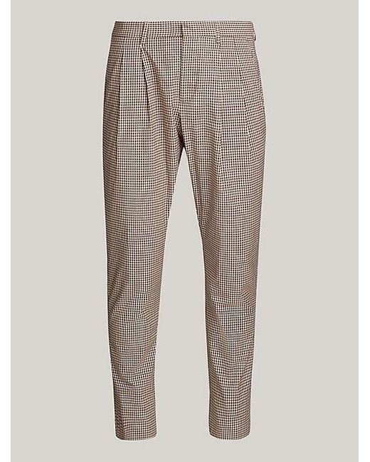 Pantalón de microcuadros con corte slim Tommy Hilfiger de hombre de color Gray