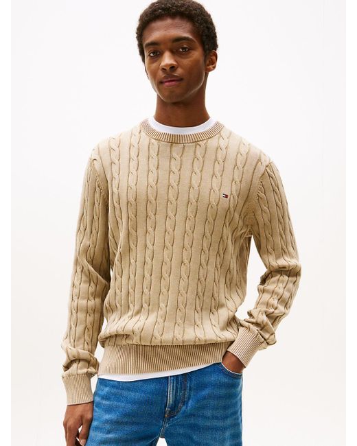 Pull En Maille Torsadée Délavé Tommy Hilfiger pour homme en coloris Natural
