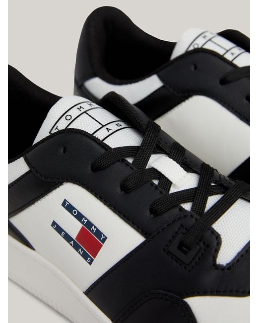 Tommy Hilfiger Black Retro Mid-top Leather Basketball Trainers for men