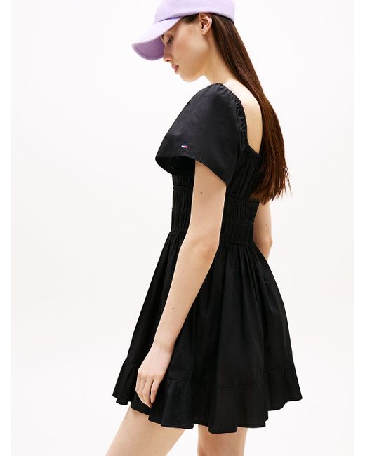 Tommy Hilfiger Black Slim Fit And Flare Mini Dress
