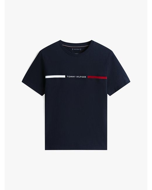 Tommy Hilfiger Blue Logo Embroidery Insert T-Shirt for men