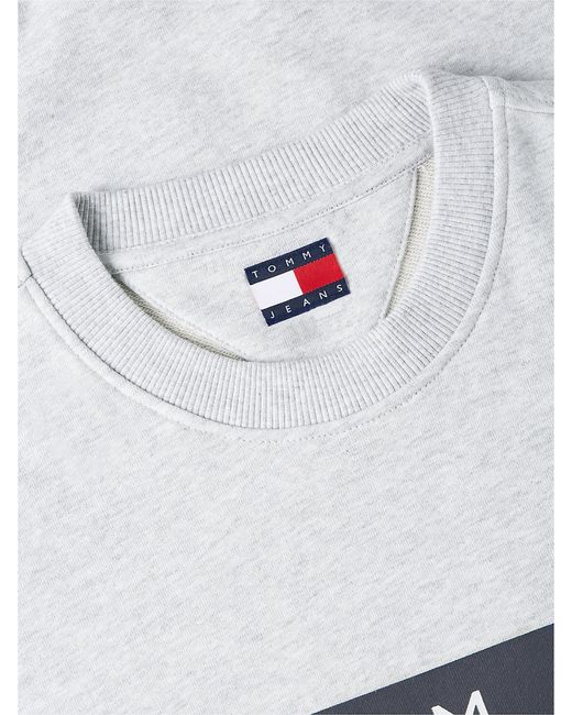 Tommy Hilfiger White Flag Badge Crew Neck Sweatshirt for men