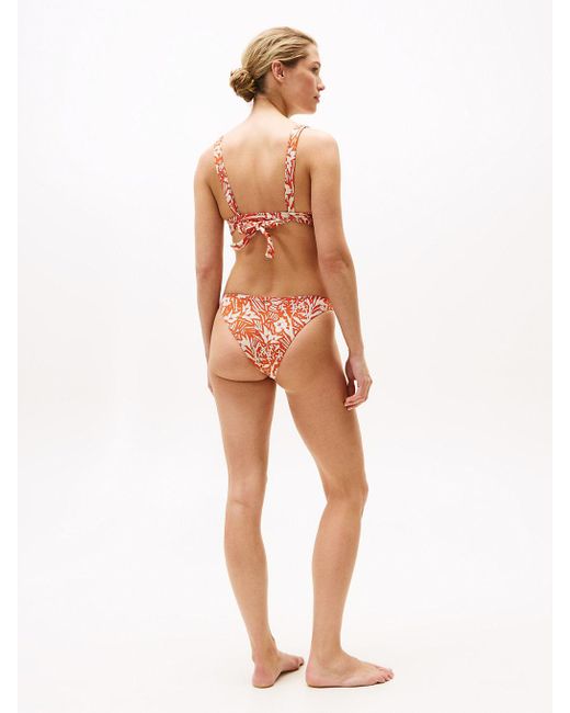 Tommy Hilfiger White Tropical Print Cheeky Bikini Bottoms