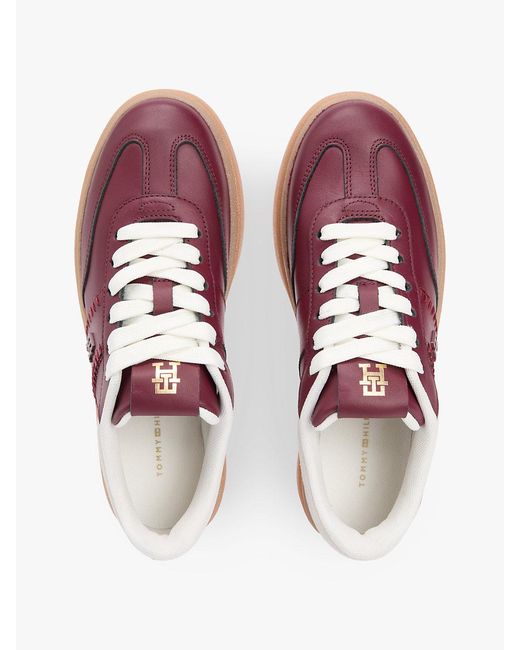 Tommy Hilfiger Multicolor Leather Th Monogram Court Trainers