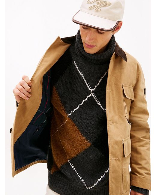 Tommy Hilfiger Natural Relaxed Waxed Barn Jacket for men