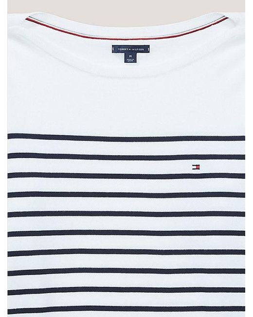 Tommy Hilfiger White Adaptive Heritage gestreifter Pullover